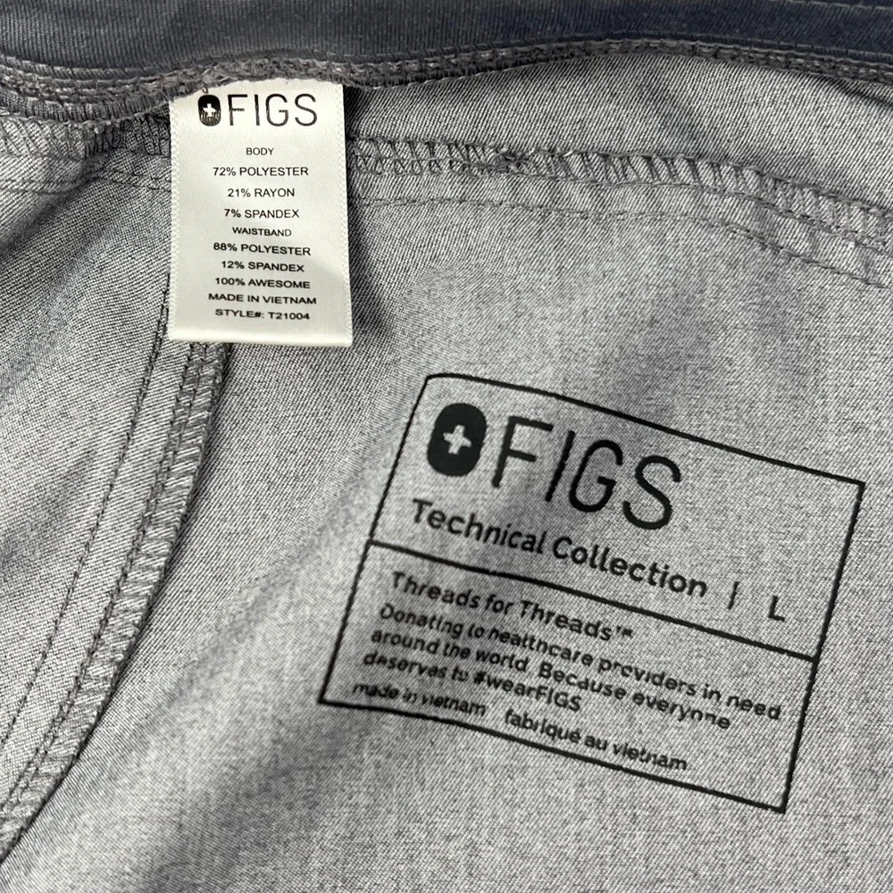 FIGS Kade Cargo Scrub Pants‎ Graphite Gray Technical Collection Large T21004
